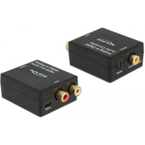 Delock - Optische Audio Omvormer - Zwart - TOSLINK en S/PDIF Uitgang