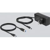DeLOCK USB hub met 10 poorten en aan/uit schakelaars - USB3.0 - externe 12V voeding / grijs - 1 meter
