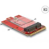 Delock - 63909 - Adapter Mini PCIe naar M.2 Key E - Zwart - Materiaal: Kunststof