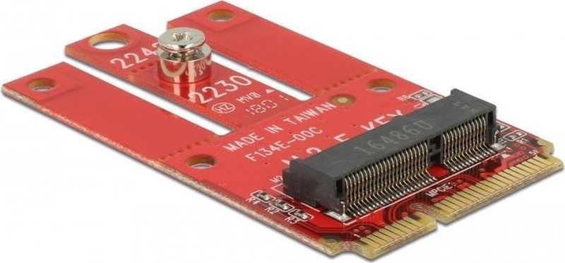 Delock - 63909 - Adapter Mini PCIe naar M.2 Key E - Zwart - Materiaal: Kunststof