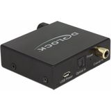 Delock Digitale audio naar analoge HD converter (Digitaal -> Analoog, Audio schakelaar), Audio-adapters, Zwart