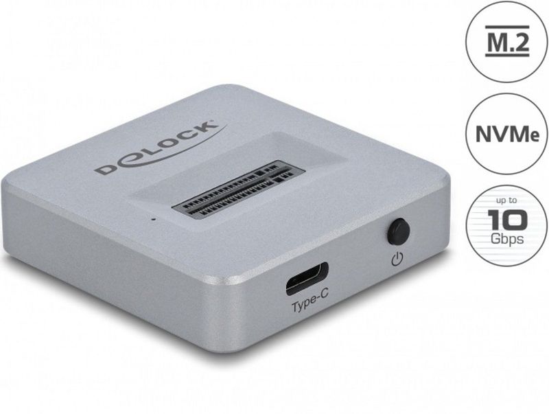 Delock - 64000 - M.2 Dockingstation - Zwart - USB Type-C, 10 Gbps, Ondersteunt NVMe