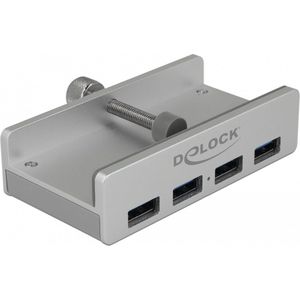 Delock - Externer USB 3.0 4 Port Hub - Zwart - Met Vergrendelingsschroef