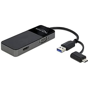 Delock compatible Adapter USB 3.0 to 4K HDMI + VGA - Videoschnittstellen-Converter - 12 cm