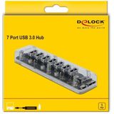 Delock - Externe USB 3.0 Hub - Transparant - 7 Poorten