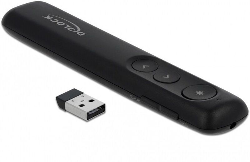 Delock - Laserpresentator - Zwart - Draadloos - USB Nano-ontvanger