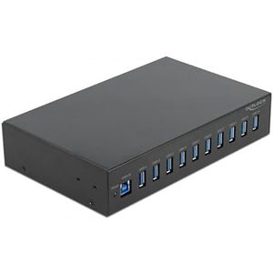 Delock USB 3.2 hub (USB-B, 10 ports), Docking station + USB-hub, Zwart