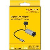 Delock - Netwerkadapter - Grijs - USB-C naar Gigabit LAN met Power Delivery