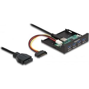 Delock Interne 3.5? USB 3.2 Gen 1 Hub 4 poorten (USB-A, 4 ports), Docking station + USB-hub, Zwart