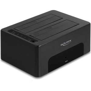 Delock - USB Dual Docking Station - Voor 2 x SATA HDD / SSD - Met Kloon- en Wisfunctie
