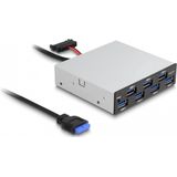 Delock - 3,5 inch - USB Hub - Zwart - 7 x USB 5 Gbps Type-A, Hot Swap, Plug & Play