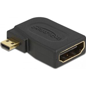 Adapter micro HDMI D St > A Bu seitl. gewinkelt schwarz - Delock