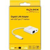 Delock - 65402 - Netwerkadapter - Wit - USB-C - RJ45