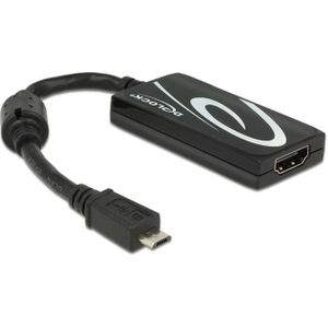Premium USB Micro naar HDMI MHL3.0 4K 30Hz adapter - 5-pins / zwart - 0,20 meter