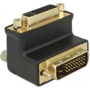 DVI-D Dual Link adapter - 90° haaks naar boven - verguld / zwart