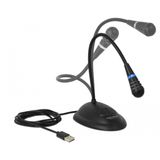 Delock - 65871 - USB Zwanenhalsmicrofoon - Zwart - Unidirectioneel, Mute-knop, LED-indicator