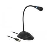 Delock - 65871 - USB Zwanenhalsmicrofoon - Zwart - Unidirectioneel, Mute-knop, LED-indicator