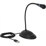 DeLOCK 65871 USB-microfoon met standaard & mute/aan/uit-knop 1,7 m, zwart