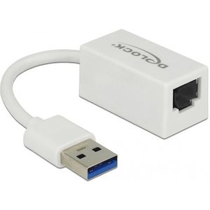 USB-A naar RJ45 Gigabit Ethernet LAN adapter / compact - USB3.0 - CAT6 / wit - 0,10 meter