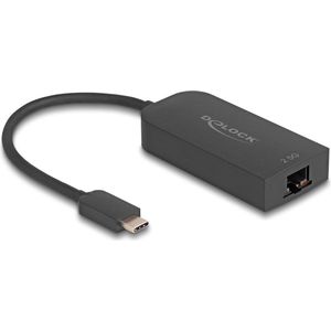 Delock 66046 - USB Type-C adapter naar 2,5 Gigabit LAN (USB-C), Netwerkadapter, Zwart