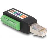 Delock - Terminalblokadapter - Zwart - RJ45 Plug Cat.5E tot 90°