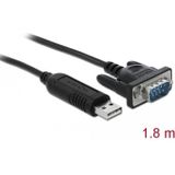 Delock Adapter USB 2.0 Typ-A auf 1 x seriell RS-485 DB9 mit 15 kV ESD