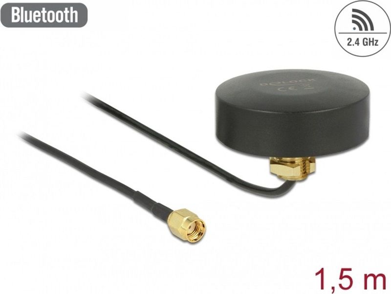 Delock - WLAN-antenne - Zwart - 2 dBi - Buiten - 1,5m kabel