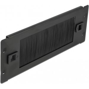 Penseelstrip - Zwart - Metaal - Voor 10 Netwerkkast