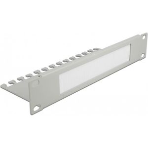 Kabeldoorvoerpaneel met Borstel en Kabelgeleiding - Grijs - 10 Inch - 1U