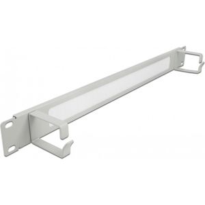 19 ″ kabelbeheersborstelstrook met 2 haken 1U grijs