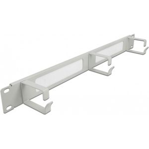 19 ″ kabelbeheersborstelstrook met 3 haken 1U grijs