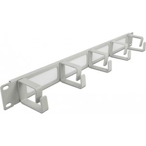 19 ″ kabelbeheersborstelstrook met 5 haken 1U grijs