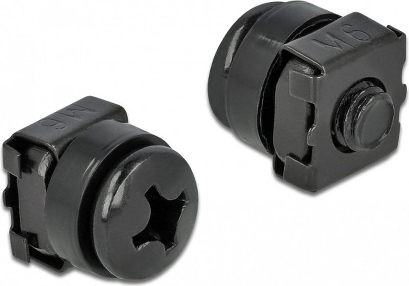 Delock - Bevestigingsset - Zwart - Staal en Kunststof - 20 x Schroef, 20 x Cage Moer, 20 x Ring