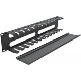 Delock - 19 Inch Kabelbeheerrouteringspaneel - Zwart - 4 Openingen - Metaal