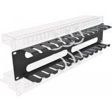Delock - 19 Inch Kabelbeheerrouteringspaneel - Zwart - 4 Openingen - Metaal