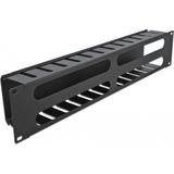 Delock - 19 Inch Kabelbeheerrouteringspaneel - Zwart - 4 Openingen - Metaal