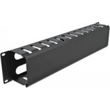 Delock - 19 Inch Kabelbeheerrouteringspaneel - Zwart - 4 Openingen - Metaal