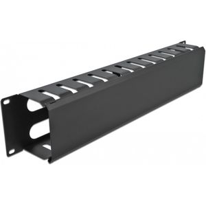 Delock - 19 Inch Kabelbeheerrouteringspaneel - Zwart - 4 Openingen - Metaal