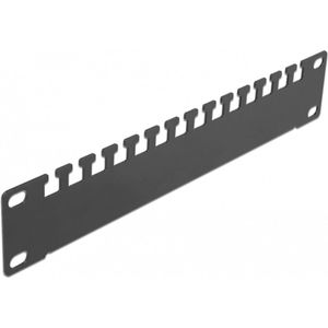 Delock - Kabelondersteuningsrail - Zwart - Metaal - 1U14 Cable Routing