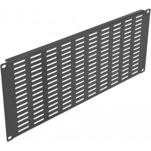 Delock - 19 inch Paneel - Zwart - 4U - Ventilatieslots