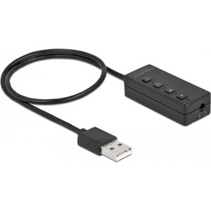 Delock Geluidskaart 16-bit (USB 2.0), Geluidskaart, Zwart
