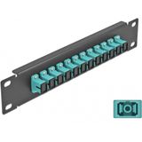 Delock - Glasvezel Patch Panel - 12 Poorten SC Simplex - Aqua - Metaal - Zwart