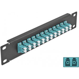 Delock - 10 Inch - Patch Panel - Zwart - 12 Poorten LC Duplex