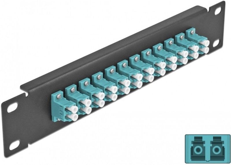 Delock - 10 Inch - Patch Panel - Zwart - 12 Poorten LC Duplex