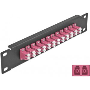 Delock - 10 Inch Patch Panel - 12 Poort - LC Duplex - Violet - Zwart