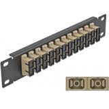 Delock - 10 Inch - Glasvezel Patch Panel - Beige - 12 Poorten SC Duplex