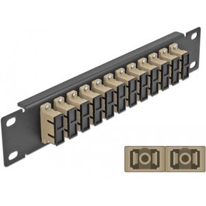 Delock - 10 Inch - Glasvezel Patch Panel - Beige - 12 Poorten SC Duplex
