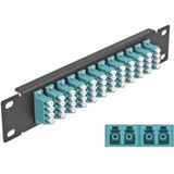 Delock - 10 Inch Patch Panel - 12 Poort LC Quad - Aqua - Metaal - Zwart