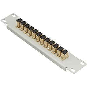 Delock - 10 Inch Glasvezel Patch Panel - 12 Poorten SC Simplex - Beige - Metaal - 1U