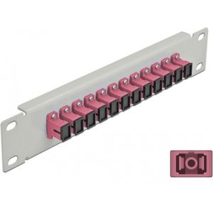 Delock - Patch Panel - Glasvezel - Violet - 12 Poorten SC Simplex, 1U, Geschikt voor 10-inch Netwerkkast